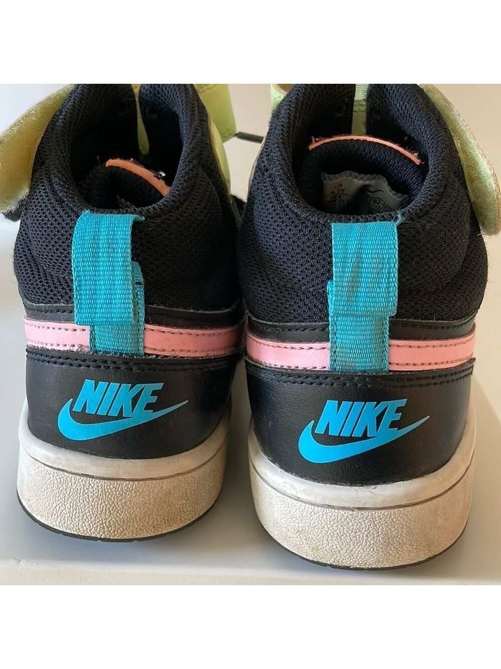 VGC Girls Black / Pink / Yellow Nike Hi-tops. - Size 4.5Y - Picture 5 of 5